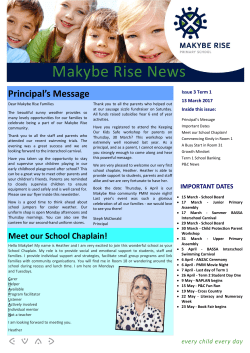 Issue 3 Term 1 - Makybe Rise Primary School