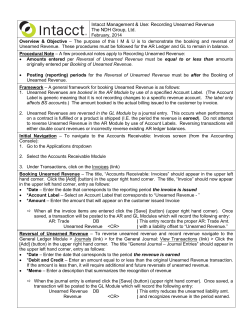 Intacct Recording Unearned Revenue