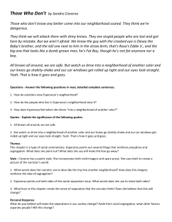 Those Who Don`t by Sandra Cisneros