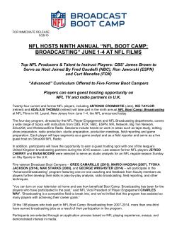 nfl hosts ninth annual &ldquo;nfl boot camp: broadcasting&rdquo;