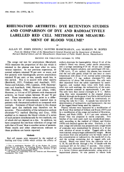rheumatoid arthritis: dye retention studies and comparison of dye
