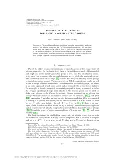 CONNECTIVITY AT INFINITY FOR RIGHT ANGLED ARTIN