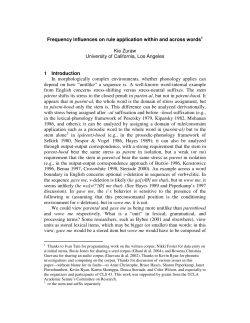 Frequency influences on rule application within and across words.
