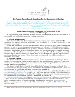 St. Francis Xavier Parish Guidelines for the Sacrament of Marriage