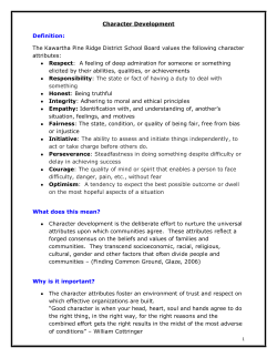 Character Development Definition: The Kawartha Pine Ridge District