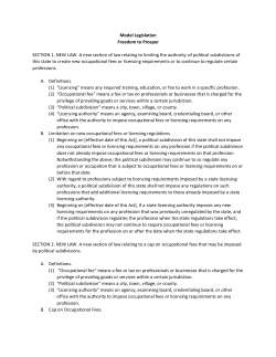 Model Legislation Freedom to Prosper SECTION 1. NEW LAW. A