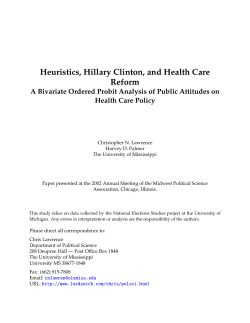 Heuristics, Hillary Clinton, and Health Care Reform