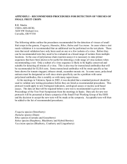 APPENDIX I&ndash;RECOMMENDED PROCEDURES FOR DETECTION