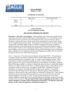 January 2017 Docket - ACLU of San Diego and Imperial Counties