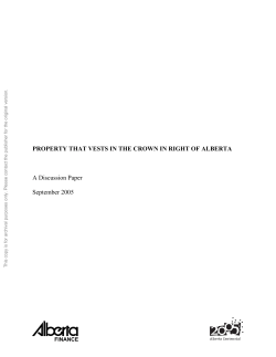 Property that Vests in the Crown in Right of Alberta