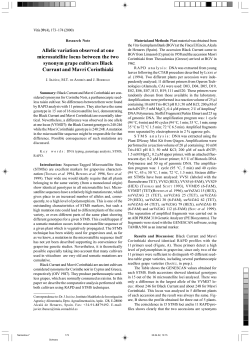 Allelic variation observed at one microsatellite locus - Vitis-vea