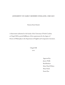 Judgment in Early Modern England, 1580-1615