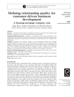 Defining relationship quality for customer