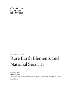 Eugene Gholz, Rare Earth Elements and National Security Council