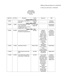Sample Event Timeline