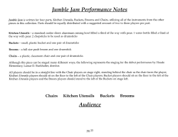 Jumble Jam Performance Notes - cont. - Row