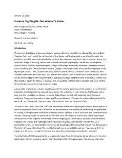Florence Nightingale: One Woman`s Vision