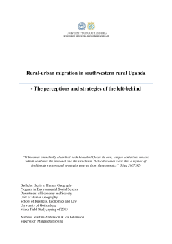 Rural-urban migration in southwestern rural Uganda
