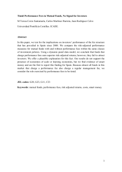 Timid Performance Fees in Mutual Funds, No Signal for Investors M