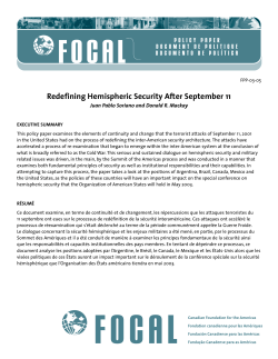 Redefining Hemispheric Security After September 11