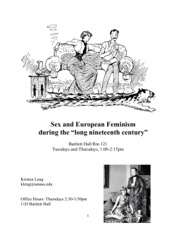Sex and European Feminism during the &ldquo;long nineteenth century&rdquo;