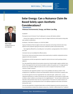 Solar Energy: Can a Nuisance Claim Be Based Solely upon