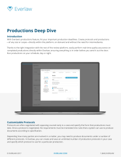 Productions Deep Dive