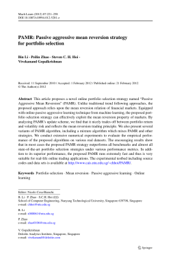 PAMR: Passive aggressive mean reversion strategy for portfolio