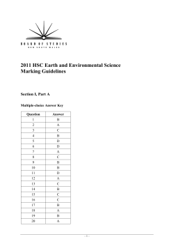 2011 HSC Marking Guidelines - earth