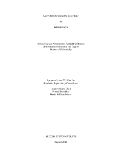 Lowriders: Cruising the Color Line by William Calvo A Dissertation