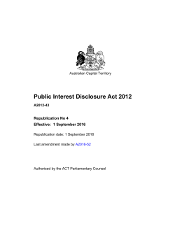 Public Interest Disclosure Act 2012