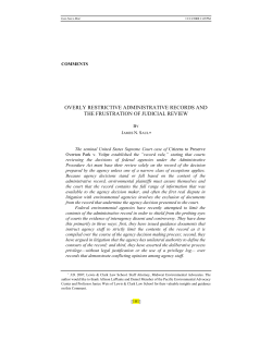 overly restrictive administrative records and the frustration of judicial