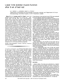 Lower limb skeletal muscle function after 6 wk of bed