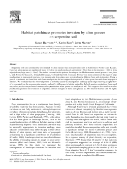 Habitat patchiness promotes invasion by alien grasses on