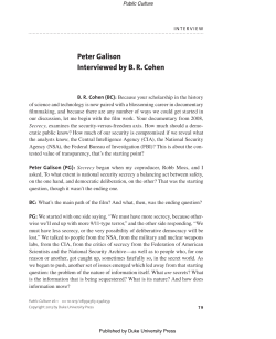 Interview of Peter Galison