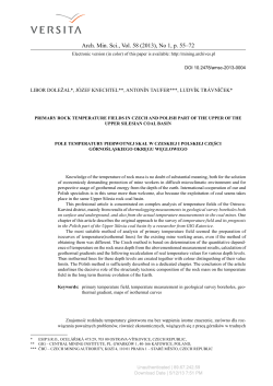 Arch. Min. Sci., Vol. 58 (2013), No 1, p. 55&ndash;72