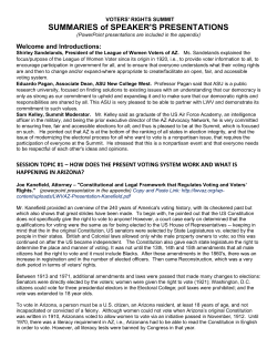 Speakers Summaries - League of Women Voters of Arizona