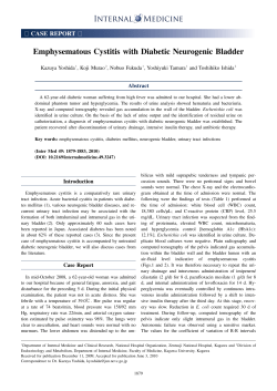 Emphysematous Cystitis with Diabetic Neurogenic Bladder
