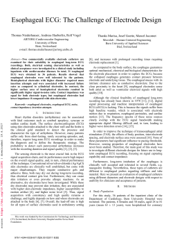 Esophageal ECG: The Challenge of Electrode Design