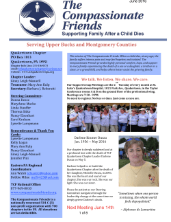 June 2016 - TCF Quakertown Chapter