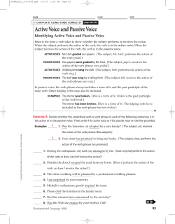 Active Voice and Passive Voice