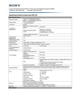 specification chart for DSC TX7, DSC-HX5V, DSC-W380