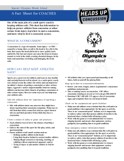 Concussion Fact Sheet for Coaches