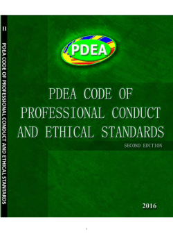 PDEA CODE OF PROFESSIONAL CONDUCT AND ETHICAL