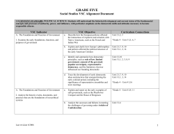 Grade Five - Social Studies VSC Alignment Document