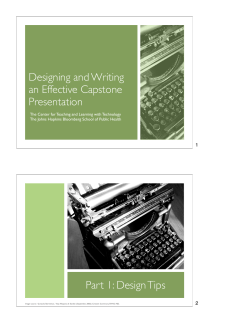 Designing and Writing an Effective Capstone Presentation