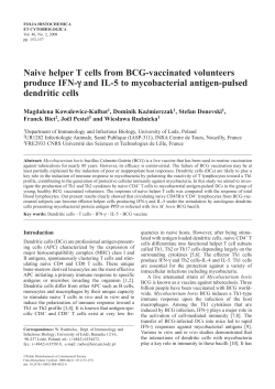 Naive helper T cells from BCG-vaccinated volunteers produce IFN