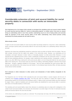 Considerable extension of joint and several liability for