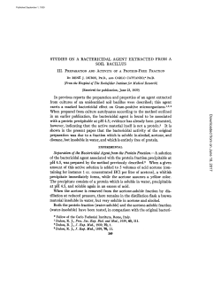 Separation of the Bactericidal Agent from the Protein Fraztion.
