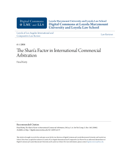 The Shari`a Factor in International Commercial Arbitration